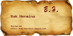 Bak Hermina névjegykártya